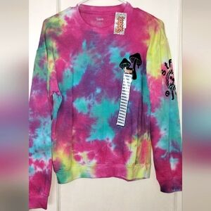 Psychedelic/trippy mushroom tie dye crewneck sweatshirt